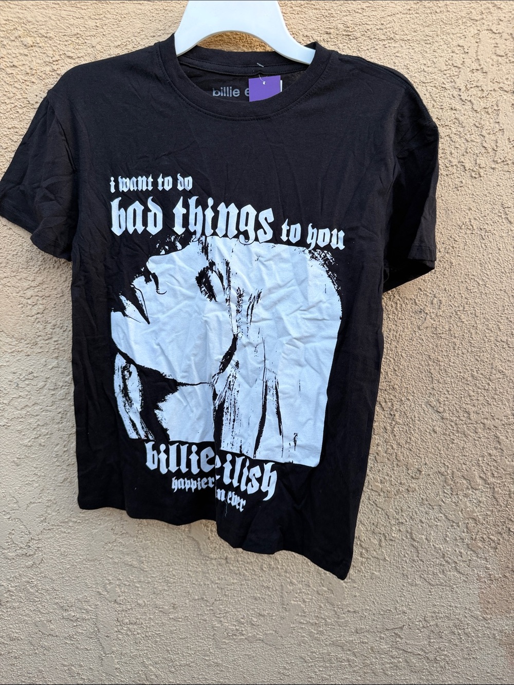 Billie Eilish Black Graphic Tee "bad things"